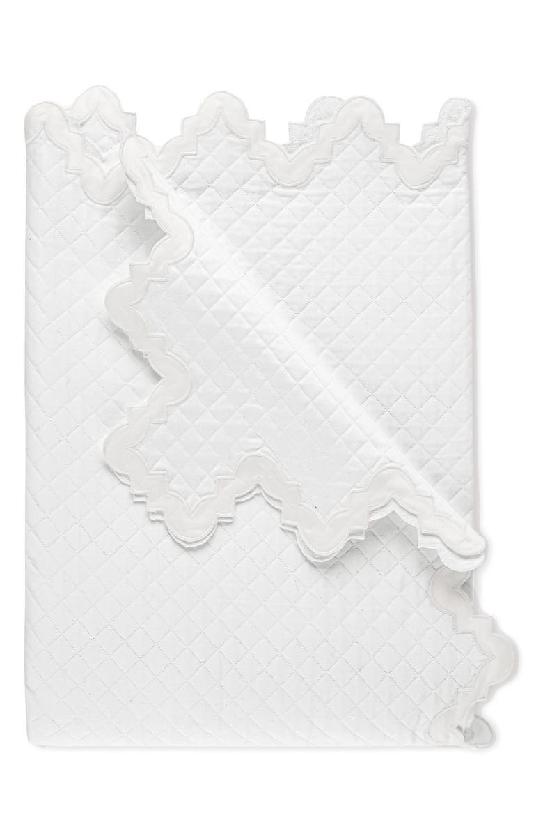 Matouk Aziza Matelassé Coverlet, Main, color, Bone