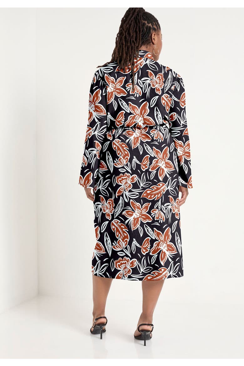 Midi Wrap Dress, Alternate, color, BATIK FLORAL