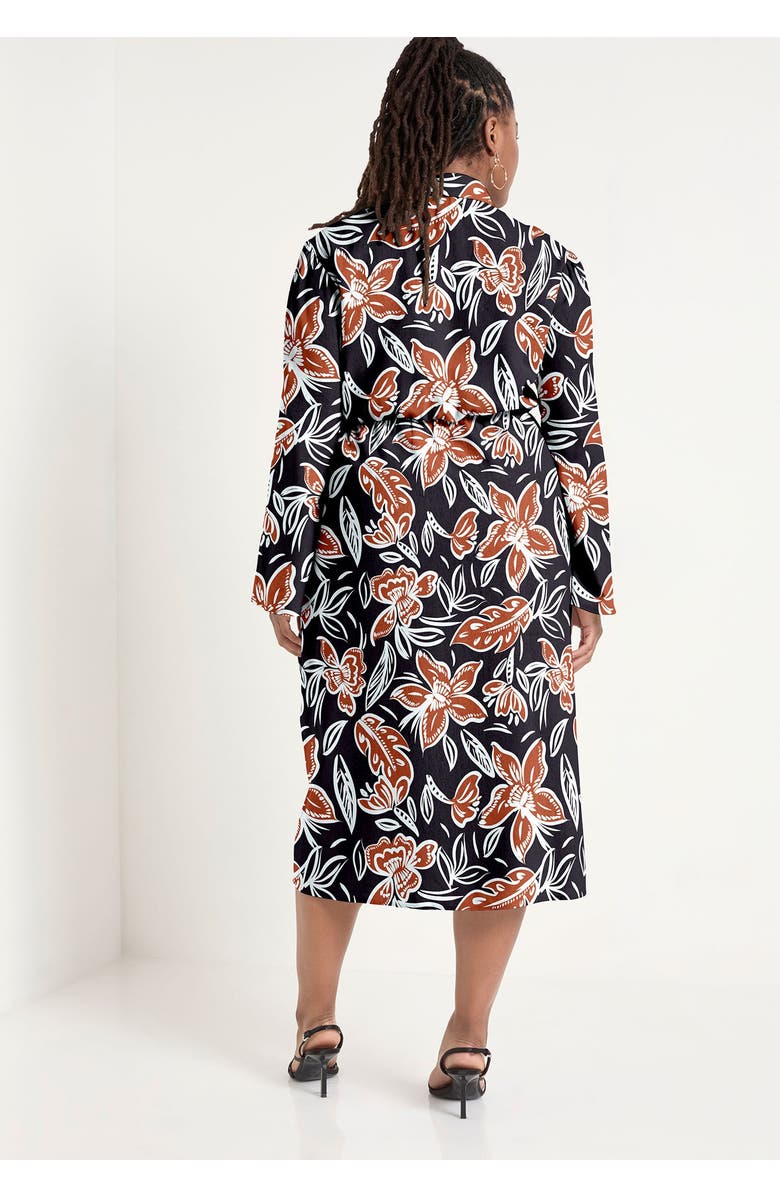 June + Vie Midi Wrap Dress, Alternate, color, Batik Floral