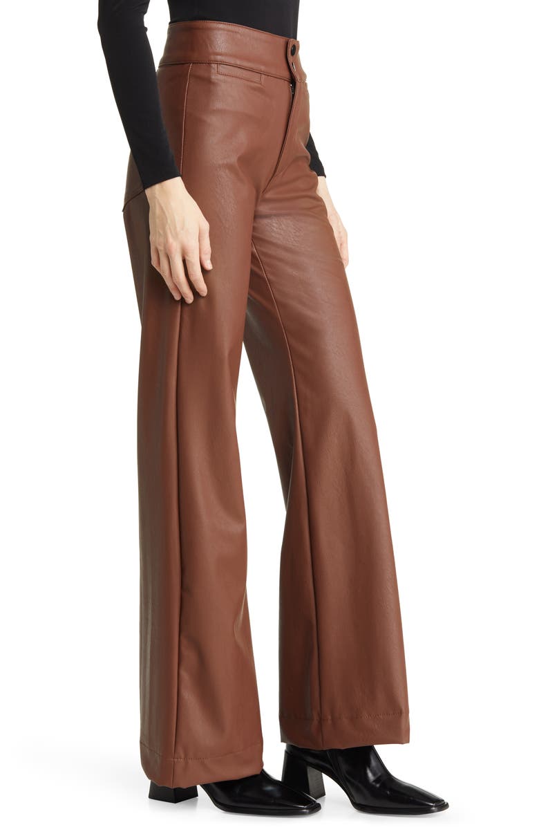 ASKK NY Brighten Faux Leather Flare Pants, Alternate, color, 
