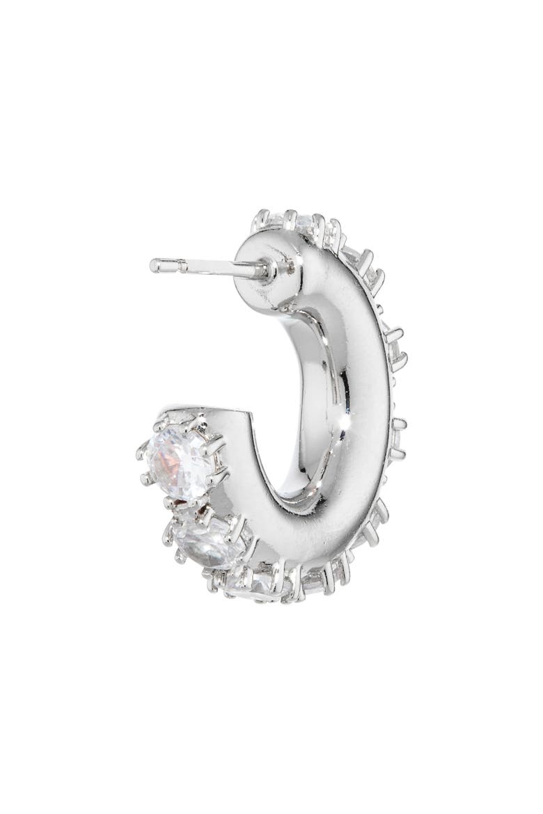 Nina Crystal Hoop Earrings, Alternate, color, PALLADIUM
