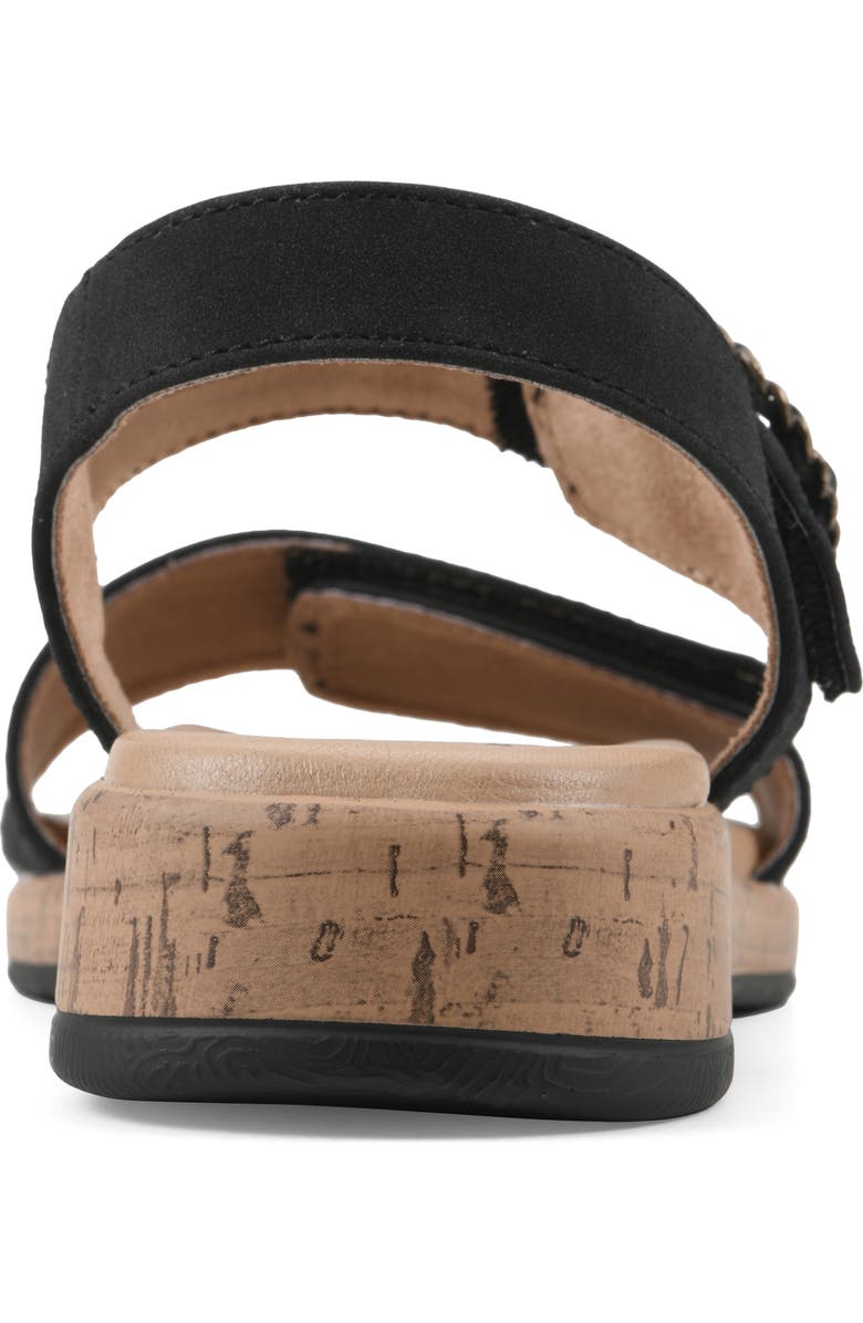 CLIFFS BY WHITE MOUNTAIN Bonique Corck Wedge Sandal, Alternate, color, Black/ Sueded/ Smooth