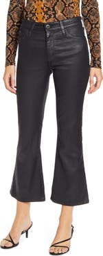 AG The Quinne Coated High Waist Crop Flare Jeans