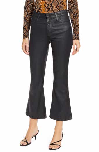 AG The Quinne Coated High Waist Crop Flare Jeans