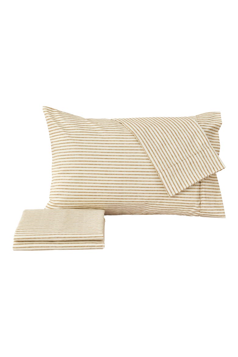 Stripe Microfiber Sheet Set, Main, color, SAND