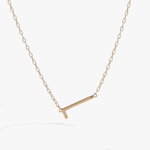 Alex and Ani Gold Elongated Initial Pendant Necklace in Gold - L 