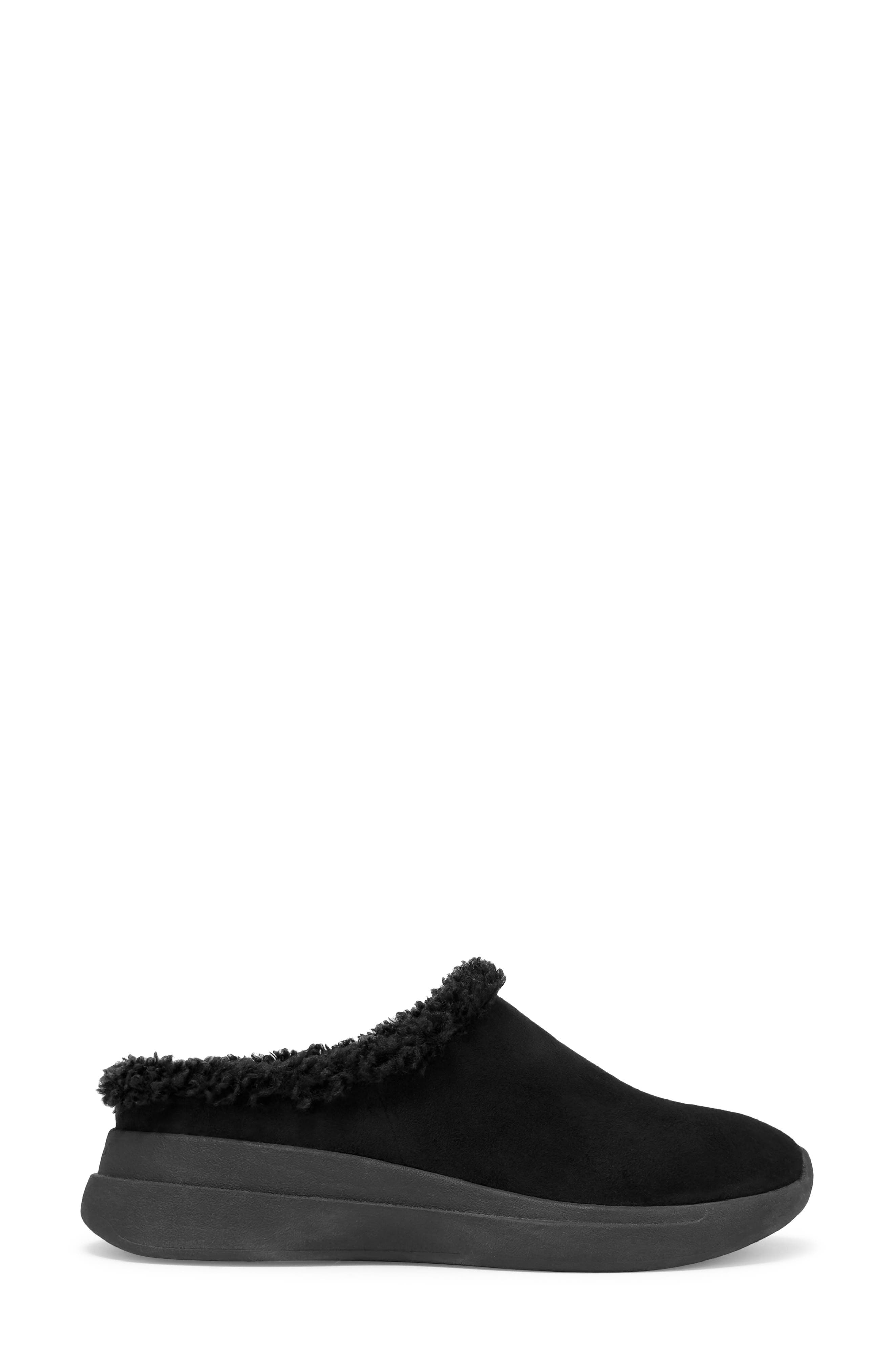 Aerosoles Flory Faux Shearling Slipper, Alternate, color, Black Suede Shearling