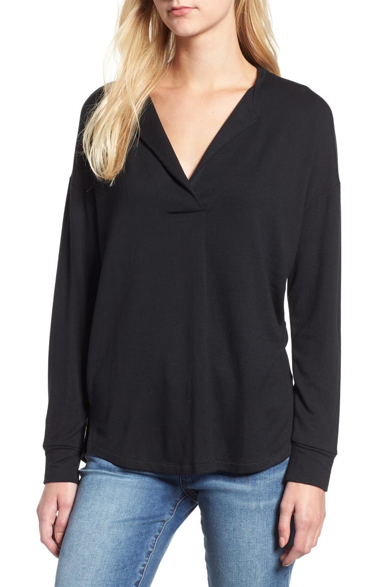 Lou & Grey Signaturesoft Split Neck Top, Main, color,