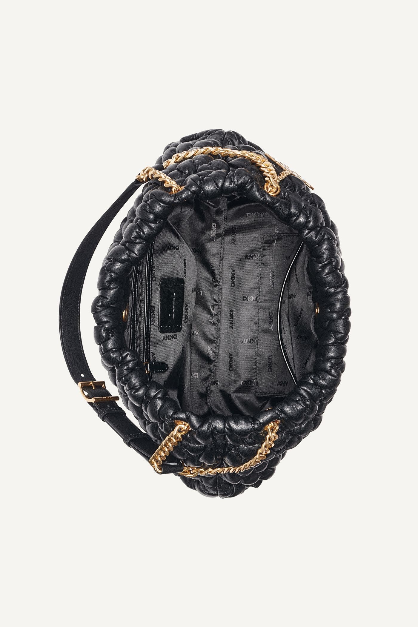DKNY Raya Shoulder Bag, Alternate, color, Black/Gold