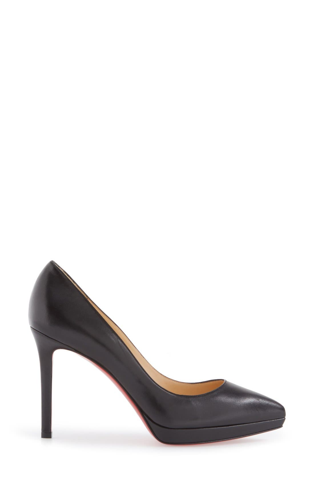 Pigalle Plato Pointed Toe Platform Pump, Alternate, color, BLACK LEATHER