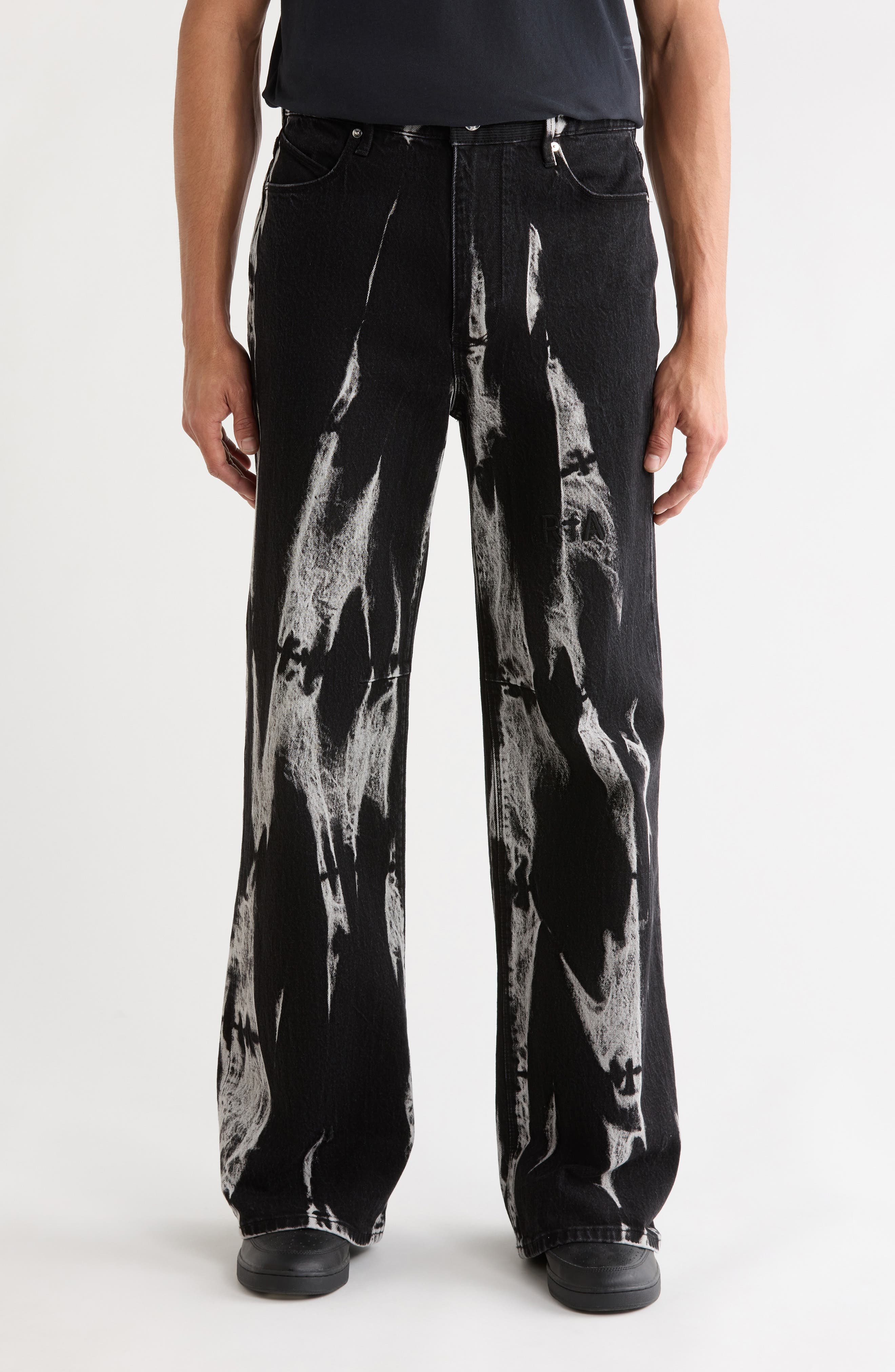 RtA Jamie Marbled High Waist Relaxed Leg Jeans