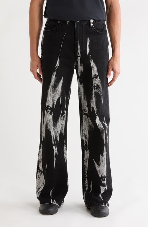 Jamie Marbled High Waist Relaxed Leg Jeans (Black Marquina)