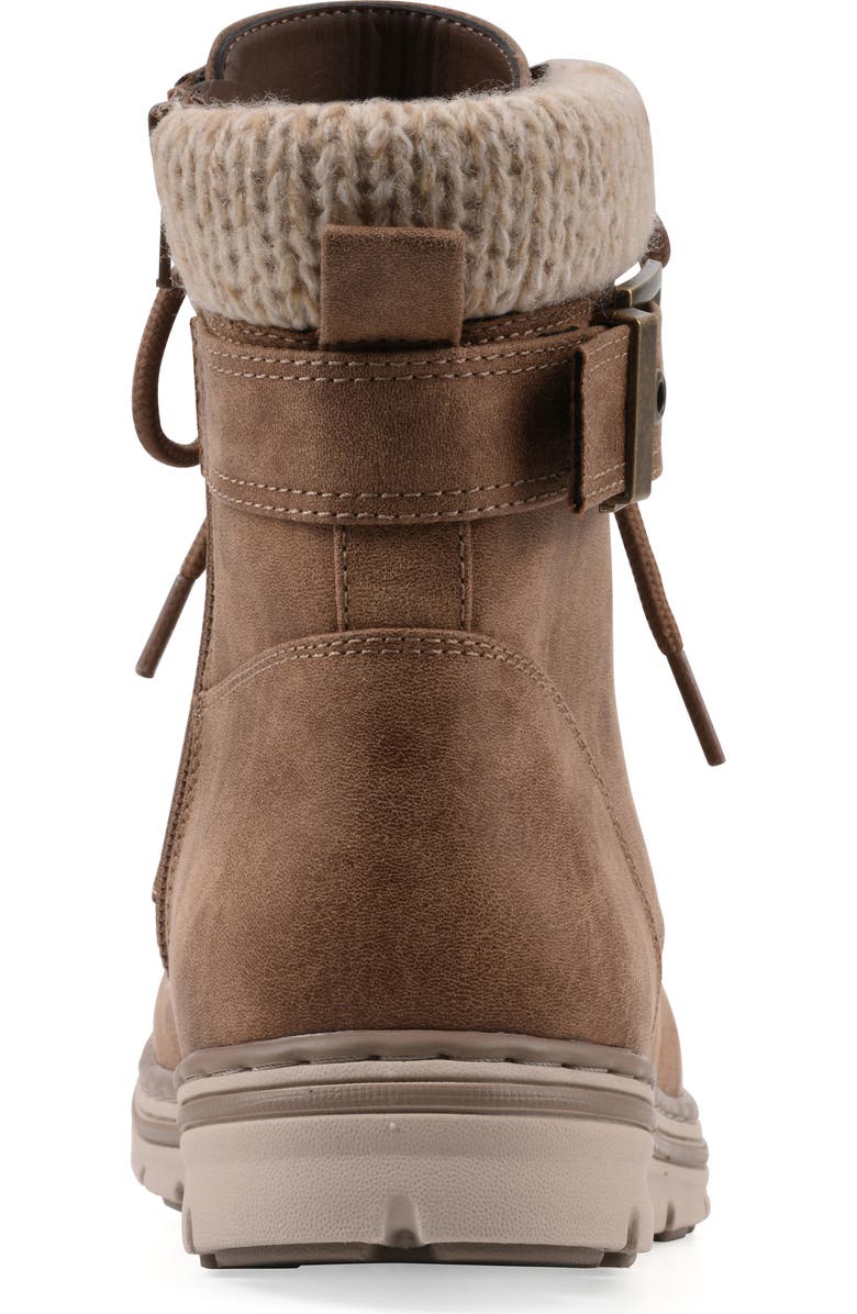 CLIFFS BY WHITE MOUNTAIN Kimmie Knit Cuff Side Zip Boot, Alternate, color, Tan Fabric