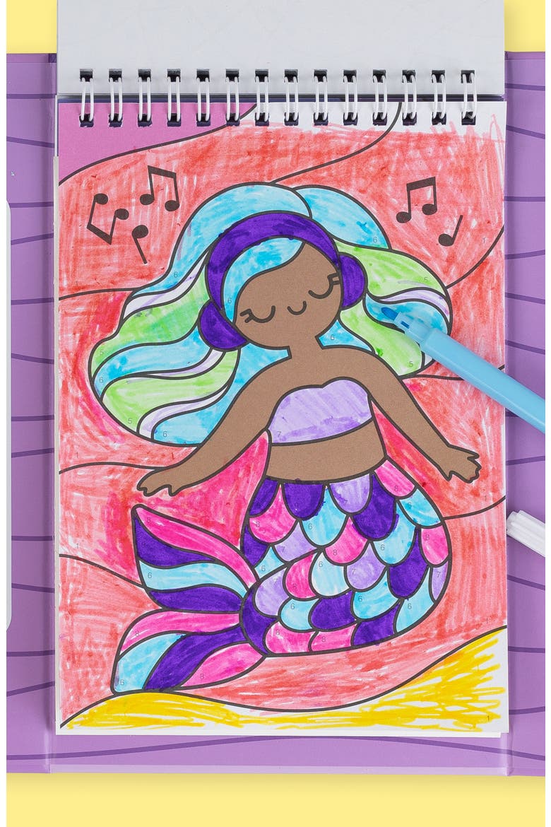 Mermaid Color By Numbers Set, Alternate, color, MULTI