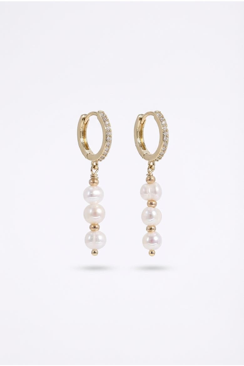 Freshwater Pearl Rose Gold Drop Earrings, Main, color, 18K Gold Plated