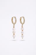 Joey Baby Freshwater Pearl Rose Gold Drop Earrings
