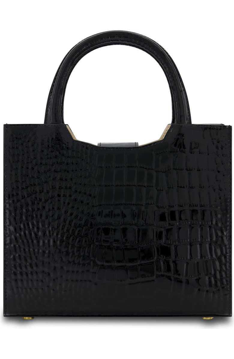 Mac Duggal Crocodile Embossed Leather Gold Buckle Tote Bag, Alternate, color,