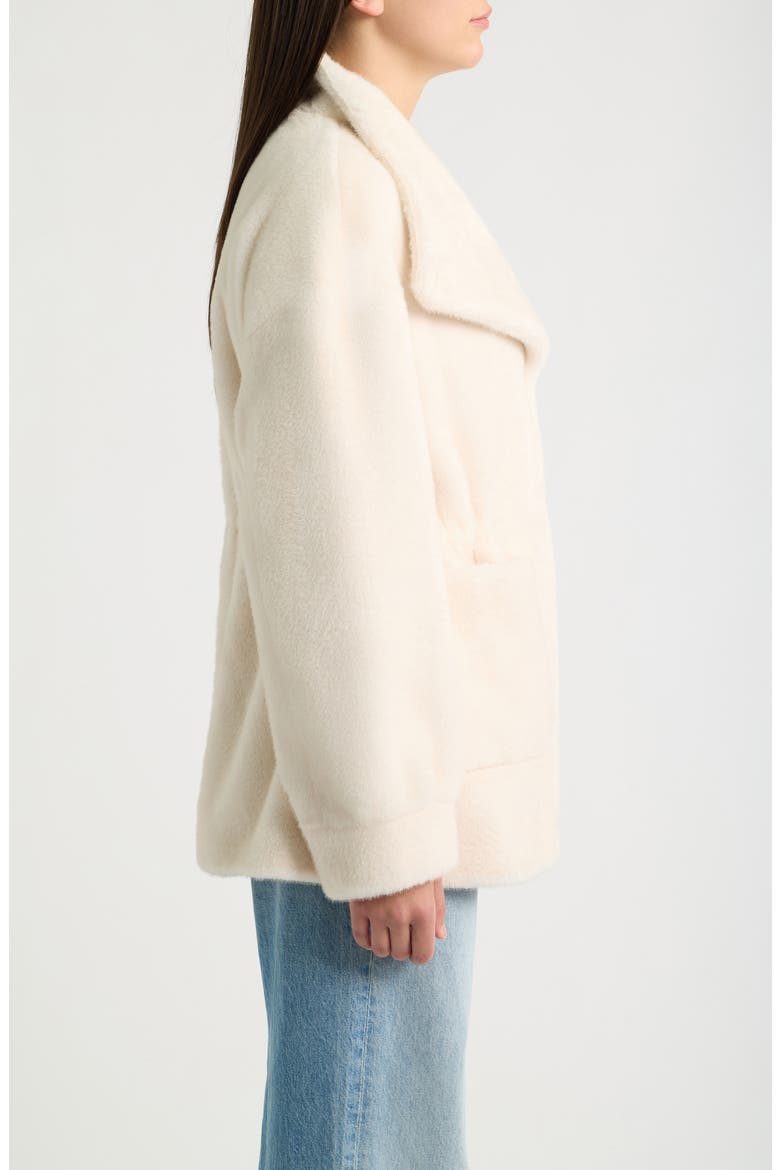 Faux Fur Short Coat, Alternate, color, WHITE