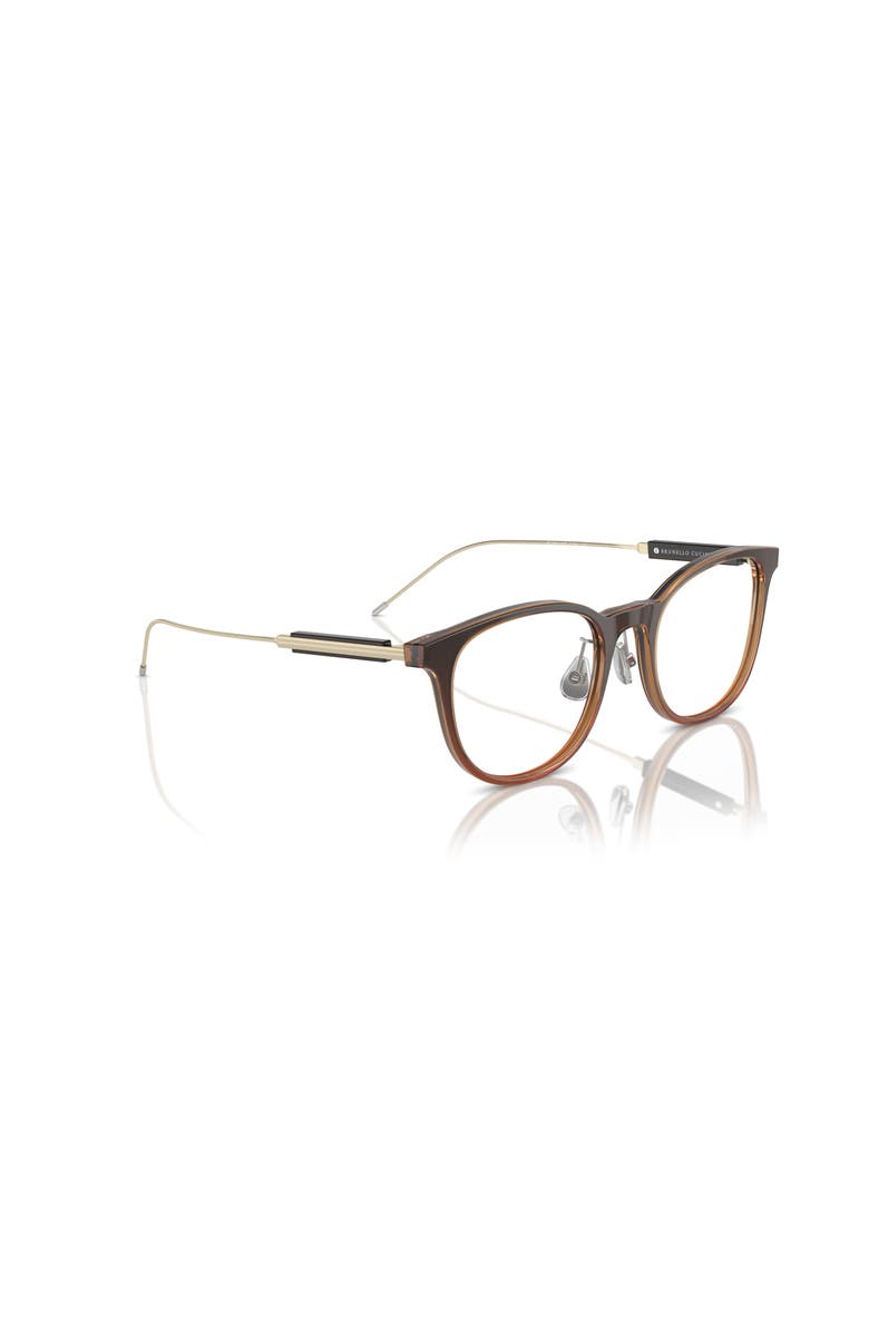 Brunello Cucinelli 51mm Rectangle optical glasses, Alternate, color, Brown