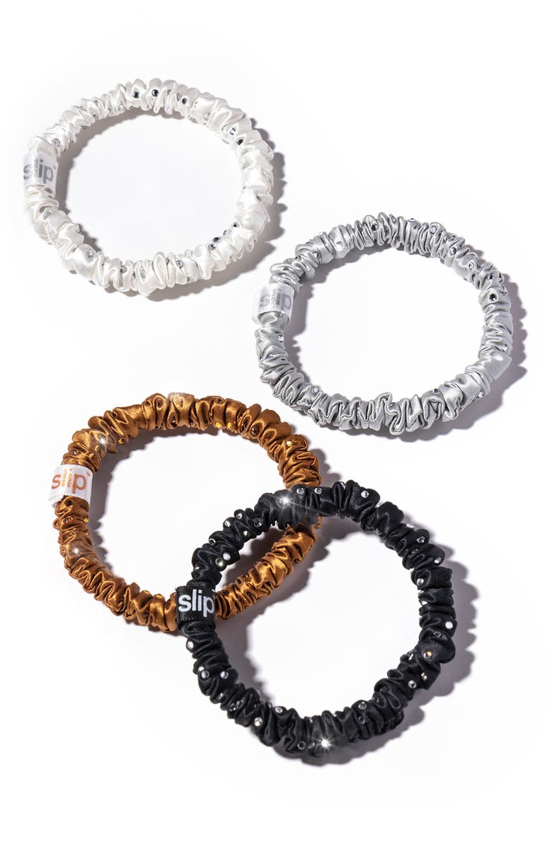 slip Disco Pure Silk Skinny Scrunchie Set, Alternate, color,