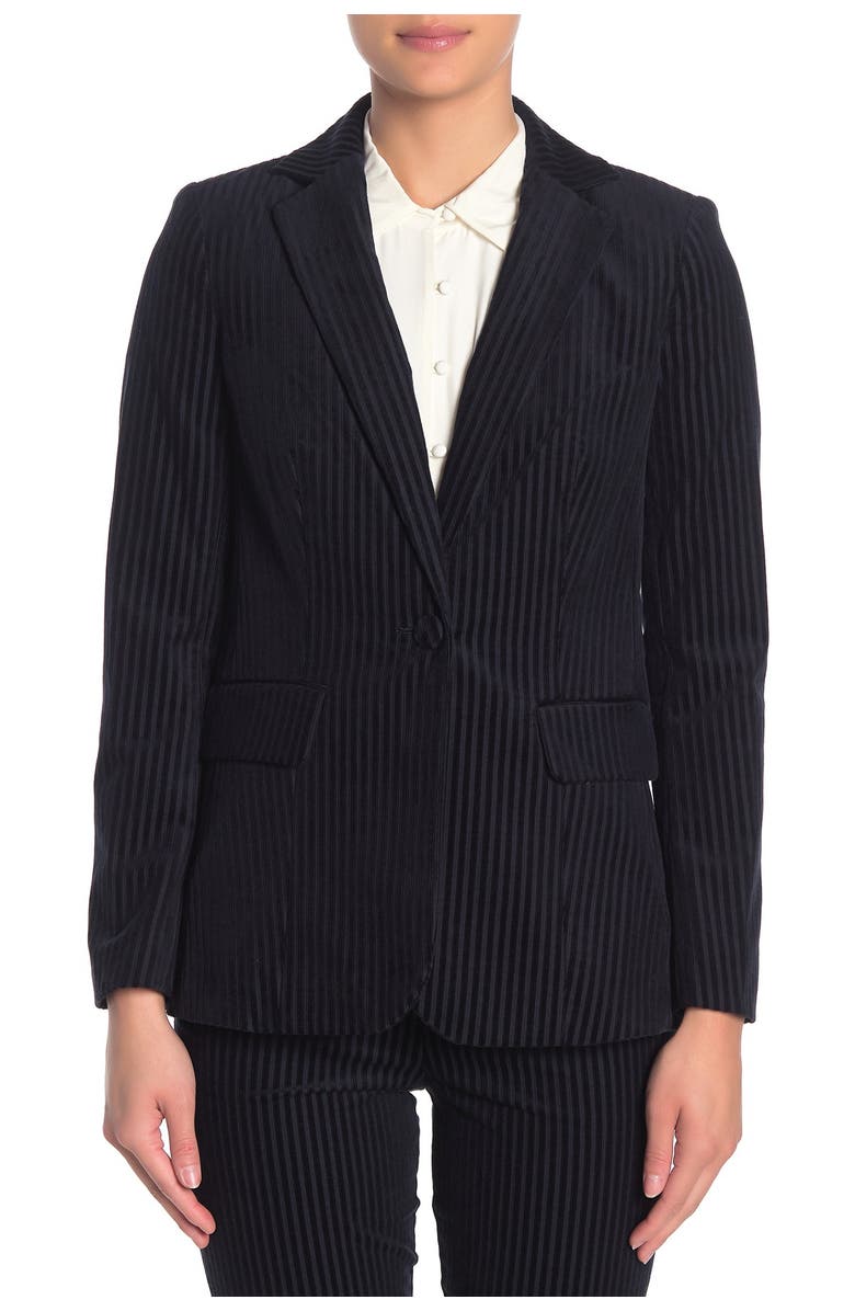 FRAME Velvet Textured Stripe Blazer, Alternate, color, 