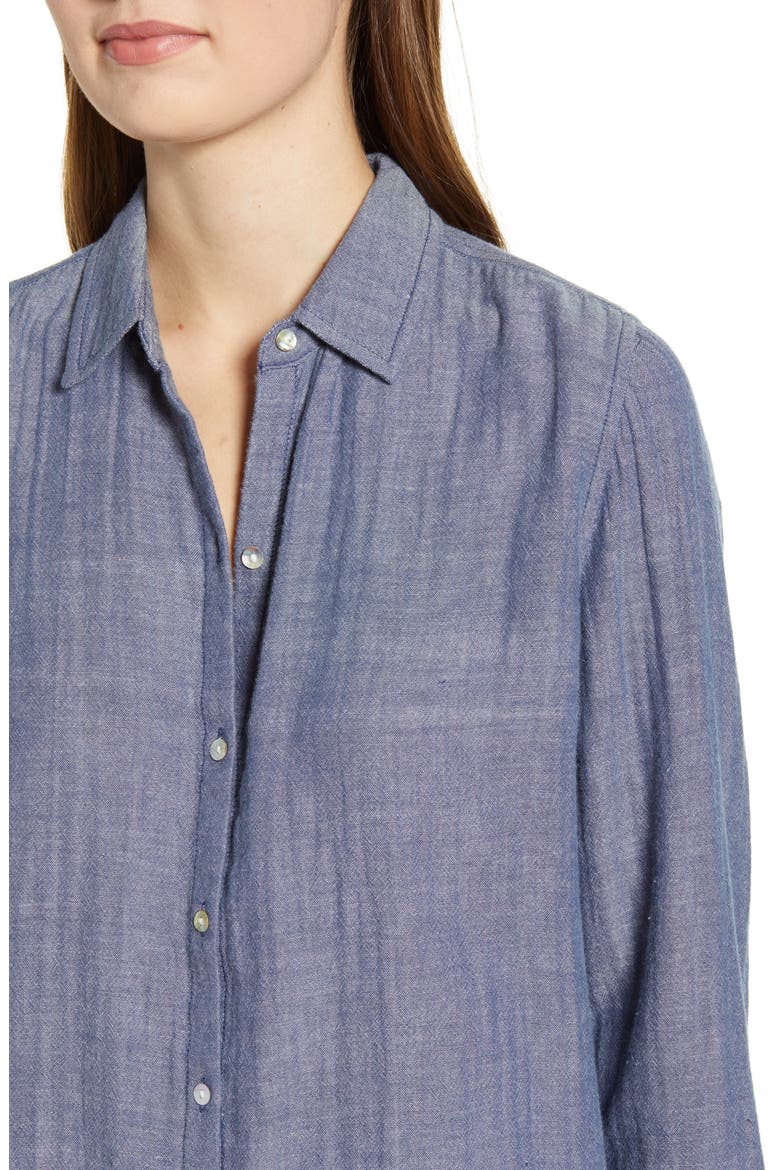 James Chambray Cotton Double Cloth Shirt, Alternate, color, INDIGO CHAMBRAY