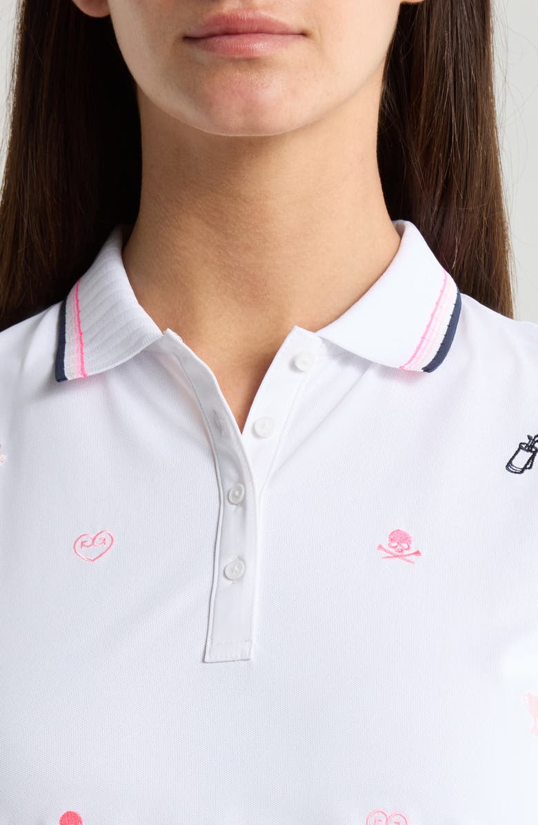 G/FORE Embroidered Piqué Polo, Alternate, color, Snow / Candy