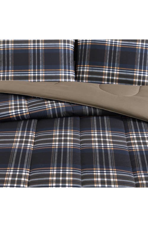 Wrangler City Flats Plaid Comforter & Sham Set In Dark Blue