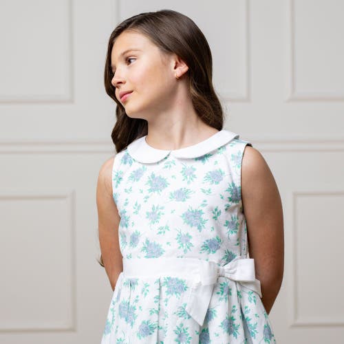 Hope & Henry Girls' Linen Tea Dress, Kids In Coastal Cottage Floral