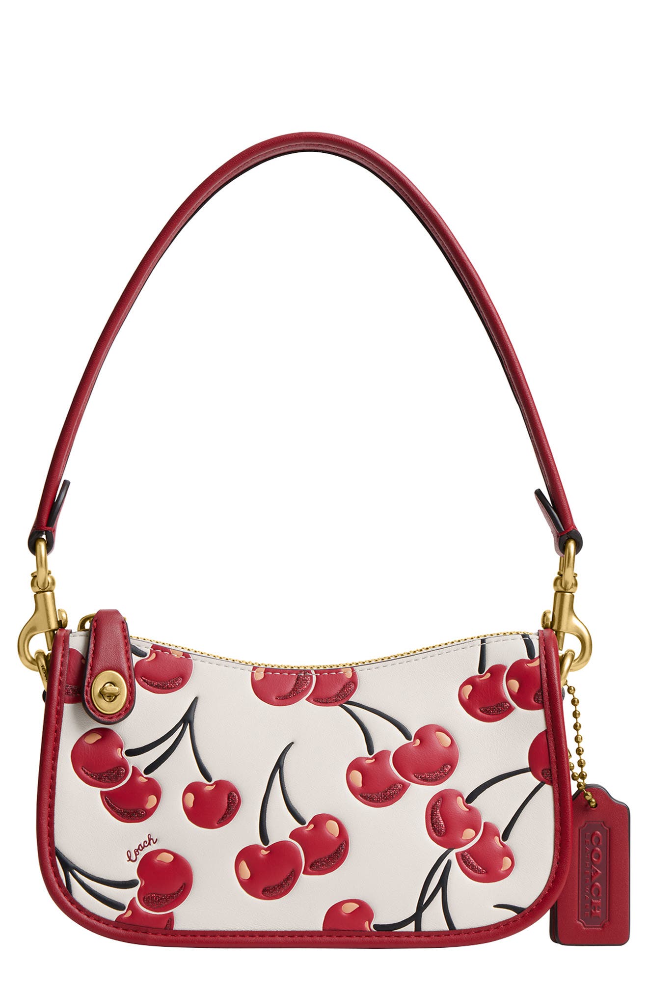 COACH The Originals Cherry Leather Shoulder Bag, Main, color, 