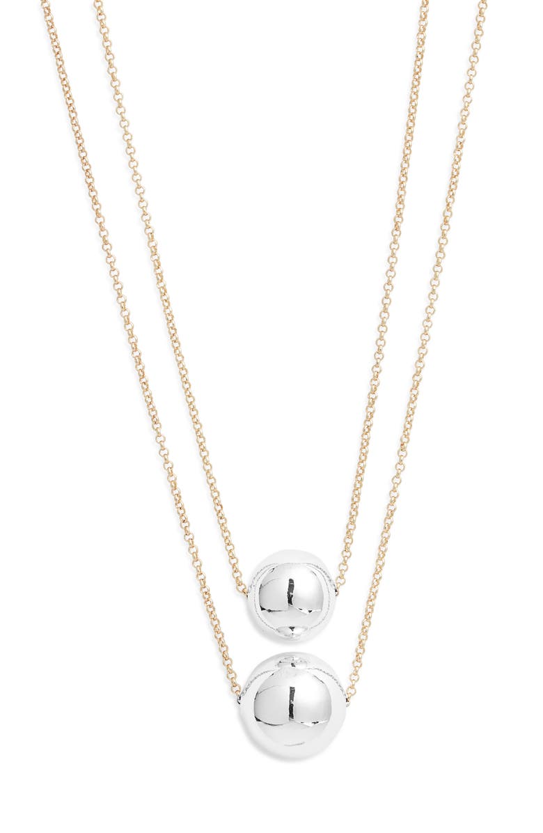 Nordstrom Two-Tone Double Orb Layered Necklace, Main, color, Gold- Silver