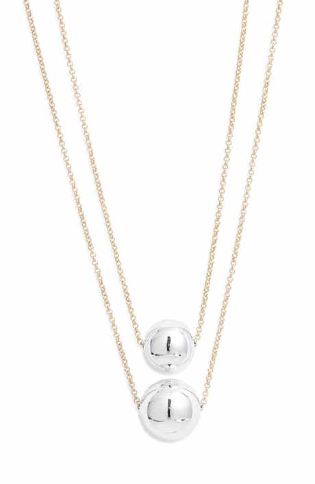 Nordstrom Two-Tone Double Orb Layered Necklace