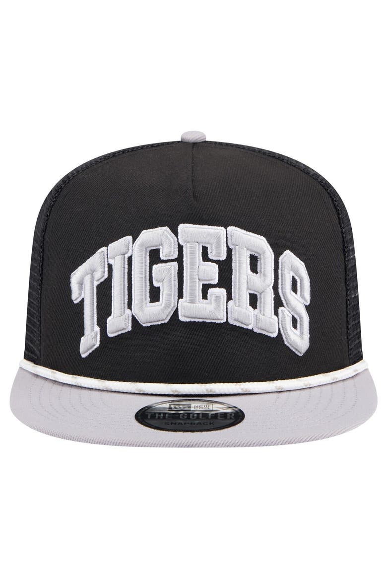Men's New Era Black Detroit Tigers Throwback Meshback Golfer Hat, Alternate, color, Black