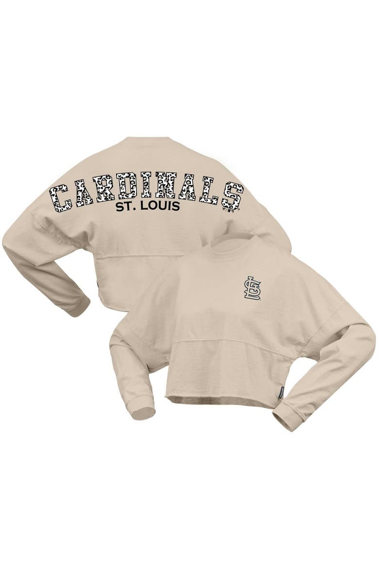 Women's Fanatics Cream St. Louis Cardinals Long Sleeve Cropped Jersey T-Shirt, Alternate, color, Cream