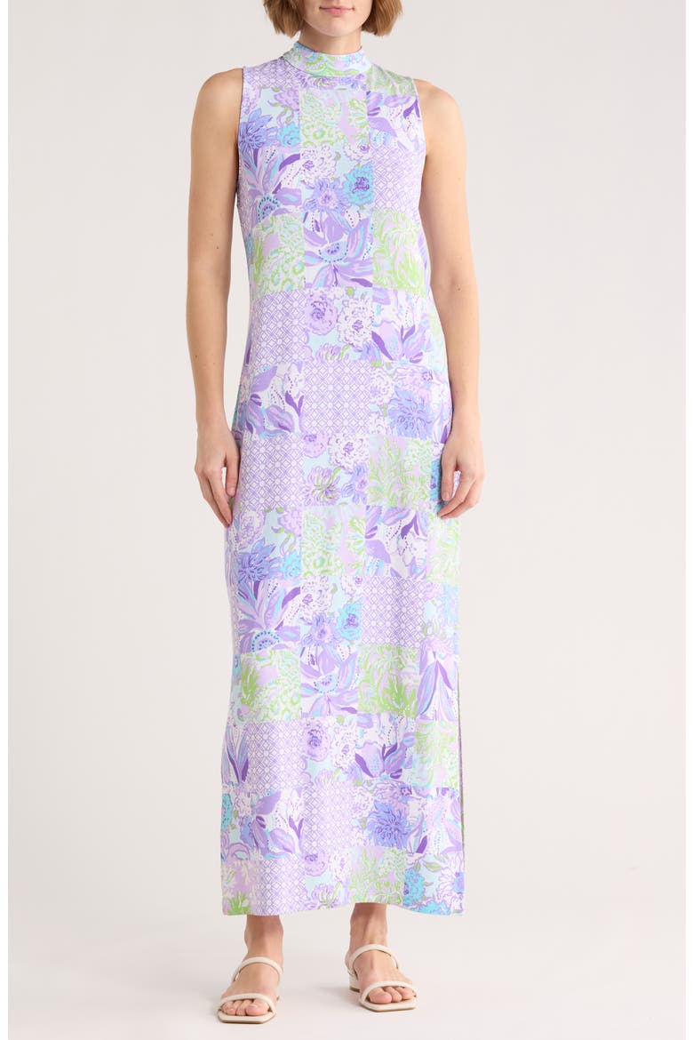 Wellington Sleeveless Maxi Dress, Main, color, MULTI JUICY STORY PATCH