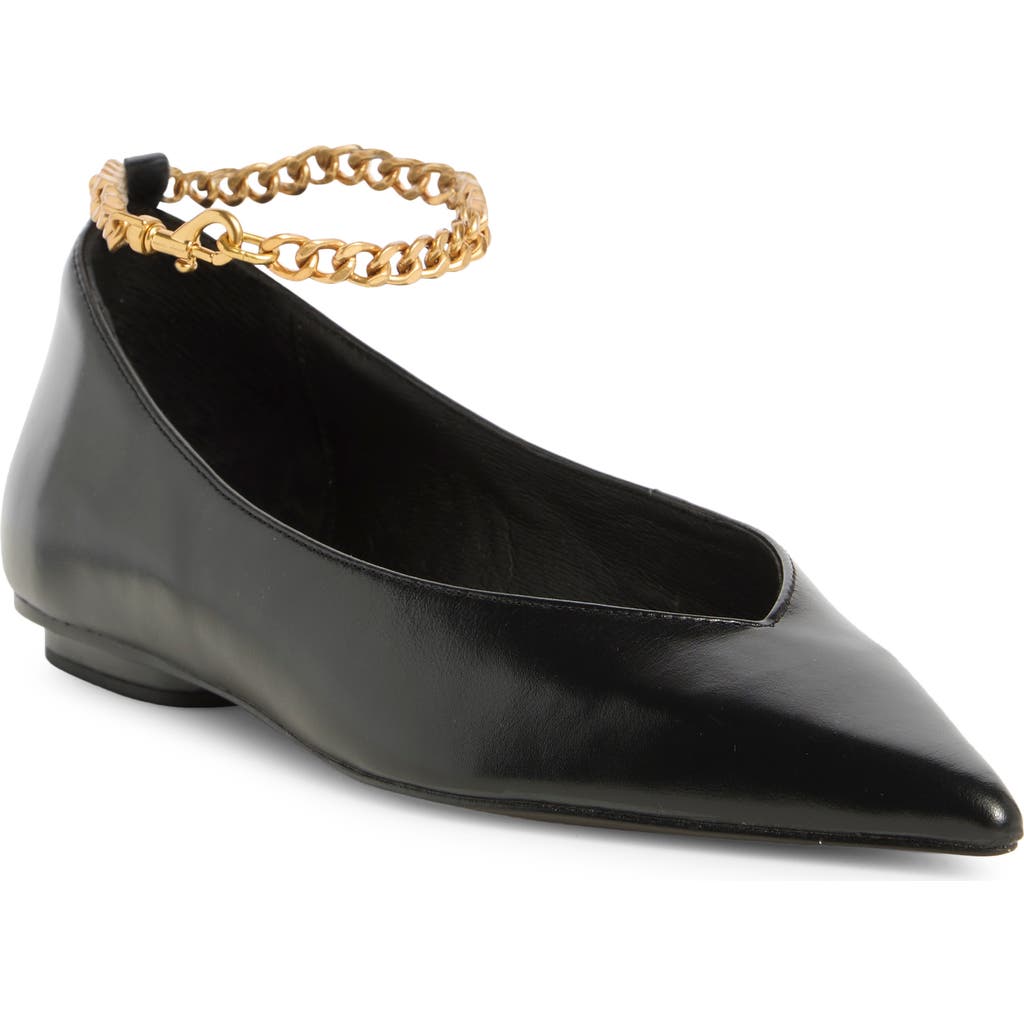 Rebecca Minkoff Ankle Chain Ballet Flat In Black