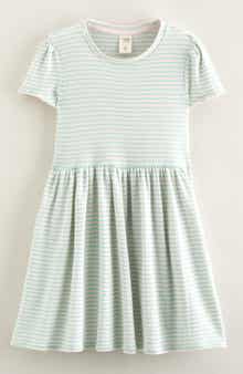 Tucker + Tate Kids' Pointelle Puff Sleeve Stretch Cotton Dress
