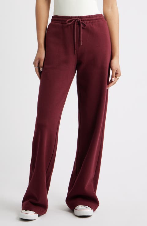 パンツ Blooms Print Silk Pyjama Pants in Burgundy Burgundy Silk Jacquard PJ Pant | Fleur du Mal