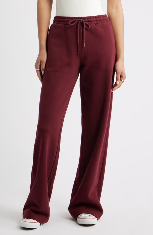 Bp. Wide Leg Fleece Pants In Burgundy