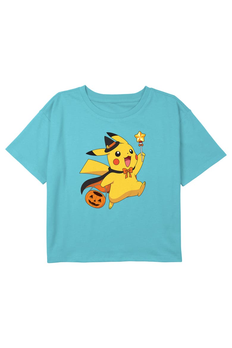 Girl's Pokemon Halloween Pikachu Wizard  Graphic T-Shirt, Main, color, Blue