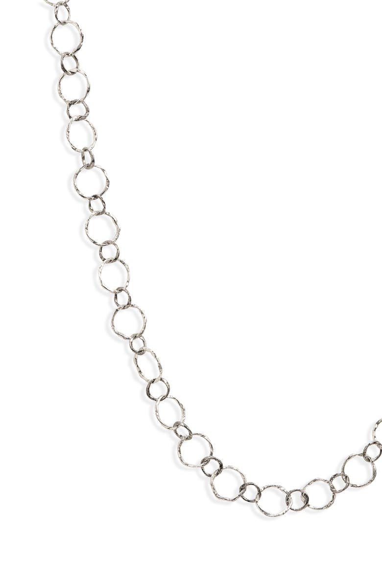 Armenta New World Hammered Chain Necklace, Alternate, color, Silver