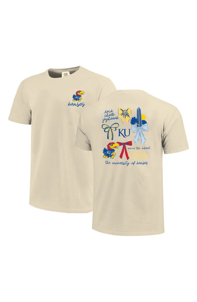 Comfort Colors Women's Comfort Colors Cream Kansas Jayhawks Coquette T-Shirt, Main, color,