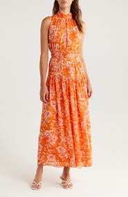 Halogen® Floral Print Sleeveless Maxi Dress