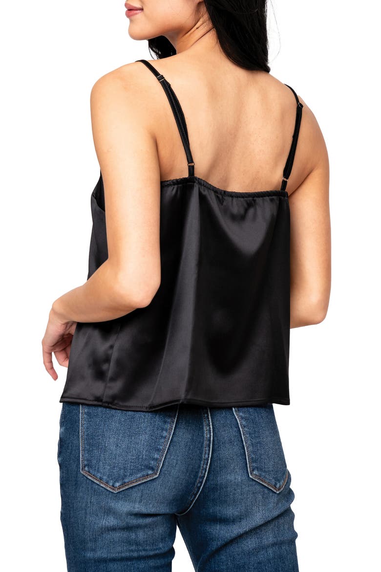 Satin Camisole, Alternate, color, BLACK