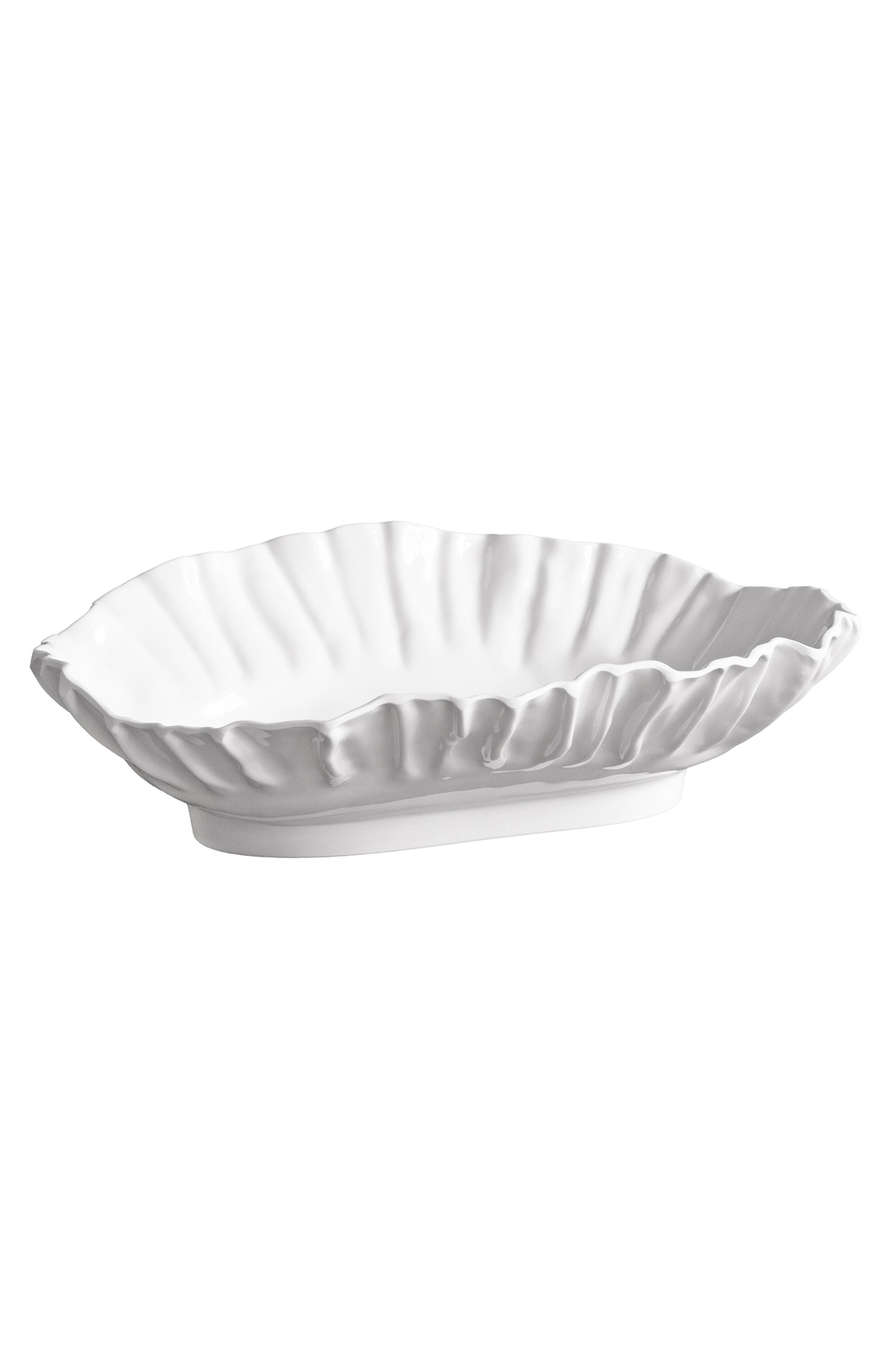 Beatriz Ball Collection Vida Bloom Large Oval Bowl In White