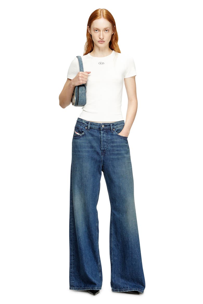 T-Ele-Long-OD Metallic Oval D Cutout Rib T-Shirt, Alternate, color, OFF/ WHITE