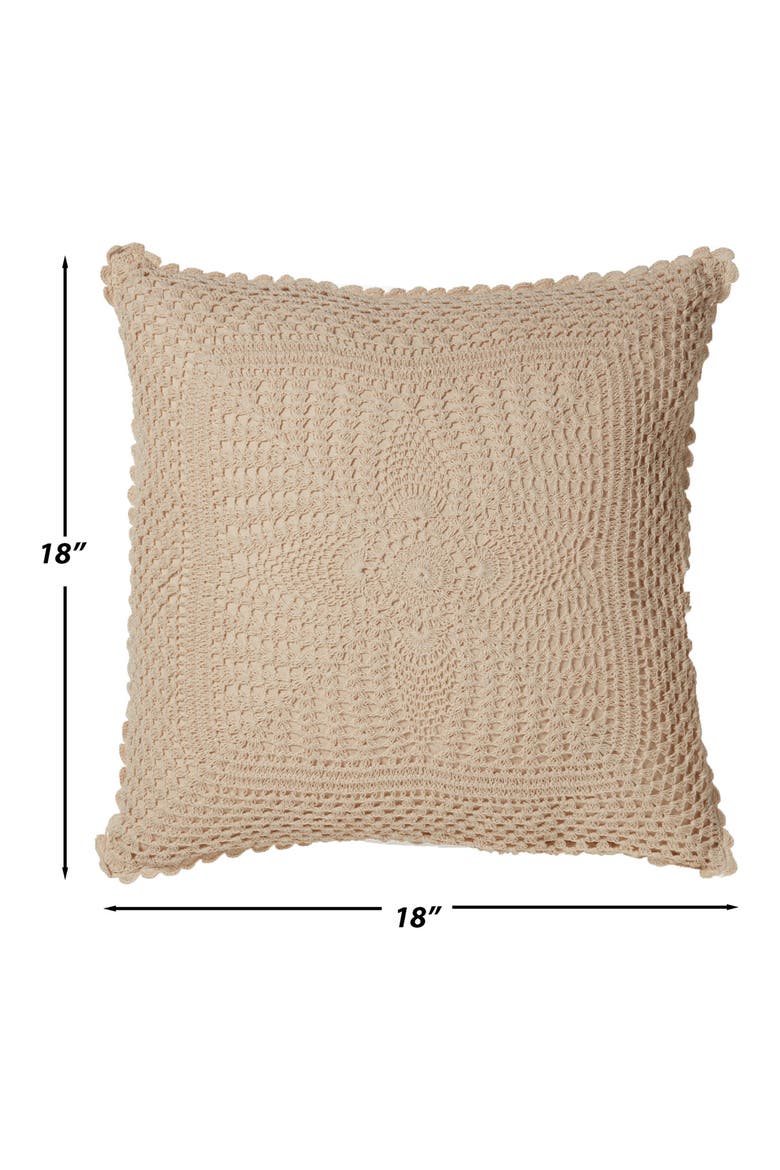 Esme Crochet Throw Pillow, Alternate, color, ECRU