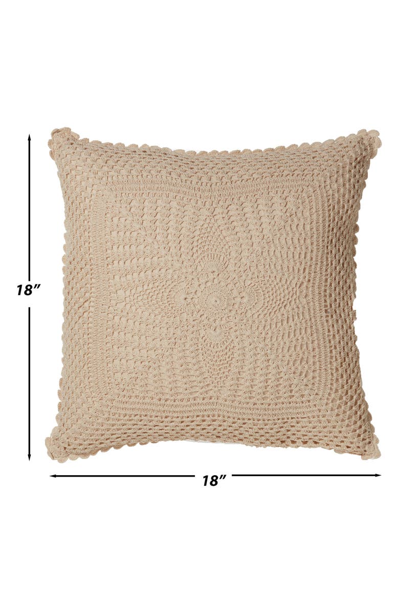 ROSELLI TRADING COMPANY Esme Crochet Throw Pillow, Alternate, color, Ecru