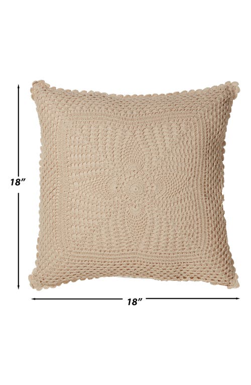 Roselli Trading Company Esme Crochet Throw Pillow In Ecru