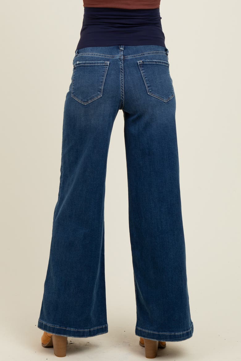 Super Wide Leg Maternity Jeans, Alternate, color, Navy Blue